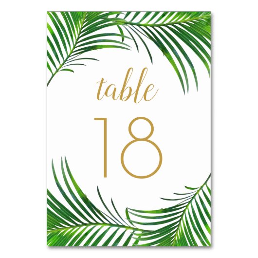 トロピカルグリーンリーパームフロン離れト テーブルナンバー (正面)