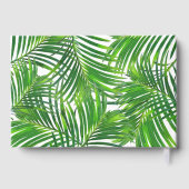 トロピカルグリーンリーパーム葉ビーチ結婚式 ゲストブック (裏面)