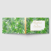 トロピカルグリーンリーパーム葉ビーチ結婚式 ゲストブック (全面)