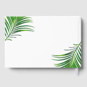 トロピカルグリーンリーパーム葉ビーチ結婚式 ゲストブック (裏面)