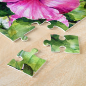 トロピカルグリーンリーピンクイエローボホフローラ ジグソーパズル (側面)