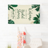 トロピカルグリーンリーフブライダルシャワーへようこそ 横断幕 (インサイチュ)