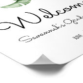 トロピカルグリーンリーフ卒業パーティー歓迎サイン ポスター (角)