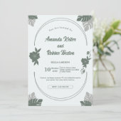 トロピカルグリーンリーフ結婚式招待状 招待状 (スタンド正面)