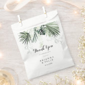 トロピカルグリーンリーホワイトフローラサンキュー結婚ズ フェイバーバッグ (クリップ留めされた状態)