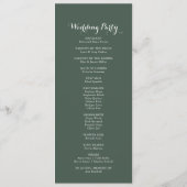 トロピカルグリーンリーホワイトフローラ結婚式 プログラム (裏面)