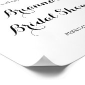 トロピカルグリーンリーホワイトブライダルシャワーへようこそ ポスター (角)