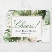 トロピカルグリーンリーミニシャンパンボトルラベル スパークリングワインラベル (シングルラベル)