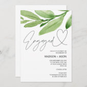トロピカルグリーンリー婚約結婚式 招待状 (正面/裏面)