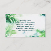 トロピカルグリーンリー植物体ありがとう エンクロージャーカード (裏面)
