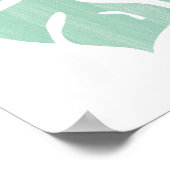 トロピカルグリーンリー – モンステラ葉州 ポスター (角)