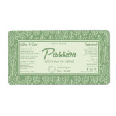 トロピカルグリーン化粧品DIYドロッパーボトルラベル ラベル (正面)