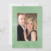 トロピカルグリーン幾何学ウェディングフォト 招待状 (裏面)