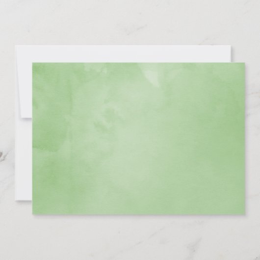 トロピカルグリーン幾何学ウェディング サンクス サンキューカード (裏面)