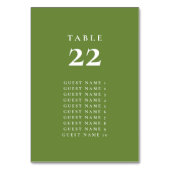 トロピカルグリーン座席番号カード テーブルナンバー (正面)