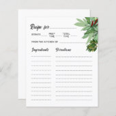 トロピカルグリーン植物性ブライダルシャワーレシピカード (正面/裏面)