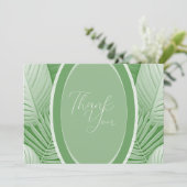 トロピカルグリーン結婚サンキューカード サンキューカード (スタンド正面)