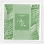 トロピカルグリーン結婚ズペーパーナプキン (正面)