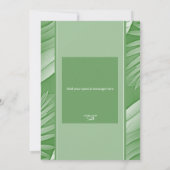 トロピカルグリーン結婚テーマサンキューカード サンキューカード (裏面)