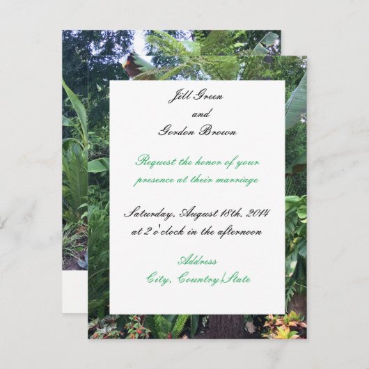 トロピカルグリーン結婚式招待状 招待状 (正面/裏面)