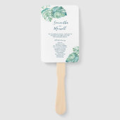 トロピカルグリーン結婚式 プログラムファン ハンドファン (正面)