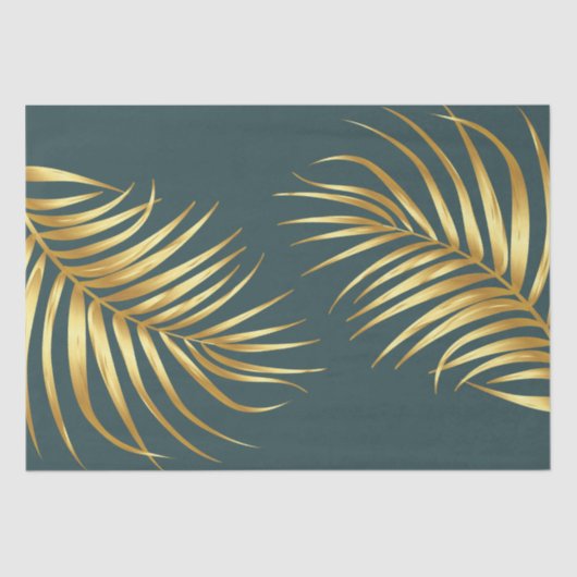 トロピカルグリーン結婚金ゴールド 薄葉紙 (正面)