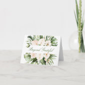 トロピカルグリーン花柄感謝カード サンキューカード (正面)