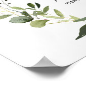 トロピカルグリーン葉のウェルカム結婚ズ ポスター (角)