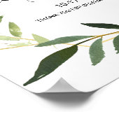 トロピカルグリーン葉のリハーサルディナーウェルカム ポスター (角)