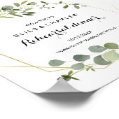 トロピカルグリーン葉のリハーサルディナーウェルカム ポスター (角)