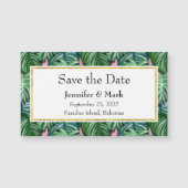 トロピカルグリーン葉ウェディングの日付を保存 (正面)