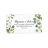 トロピカルグリーン葉ウェディングRSVP住所 シール (正面)