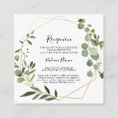 トロピカルグリーン葉スペインのウェディング エンクロージャーカード (正面)
