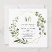 トロピカルグリーン葉ズ50thバースデーパーティー 招待状 (正面)