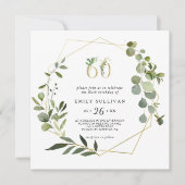 トロピカルグリーン葉ズ60thバースデーパーティー 招待状 (正面)