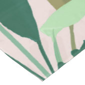 トロピカルグリーン葉バナナピンク模様 テーブルクロス (アングル)