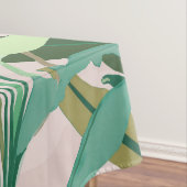 トロピカルグリーン葉バナナピンク模様 テーブルクロス (インサイチュ)