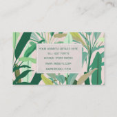 トロピカルグリーン葉バナナピンク 名刺 (裏面)