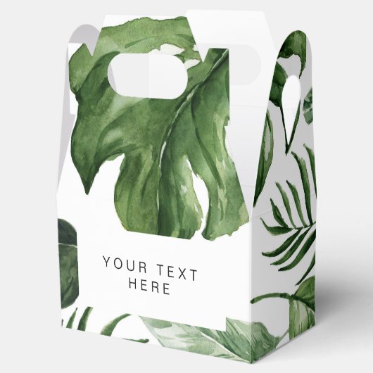 トロピカルグリーン葉パーティーフェイスボックス フェイバーボックス (オープン)