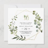 トロピカルグリーン葉パーティー30th誕生日 招待状 (正面)