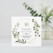 トロピカルグリーン葉パーティー40th誕生日 招待状 (スタンド正面)