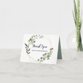 トロピカルグリーン葉ブライダルシャワーサンキューカード サンキューカード (正面)