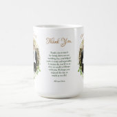 トロピカルグリーン葉モンステラ結婚式の引き出物 コーヒーマグカップ (中央)