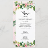 トロピカルグリーン葉ルアウ(ハワイ式宴会)パーティーメニュー メニュー (正面/裏面)