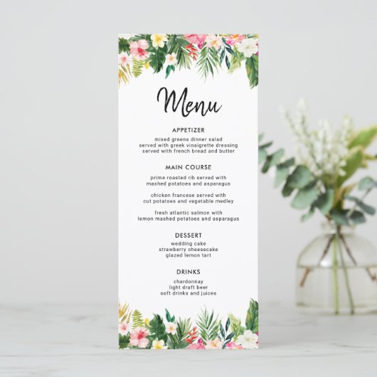 トロピカルグリーン葉ルアウ(ハワイ式宴会)パーティーメニュー メニュー (スタンド正面)