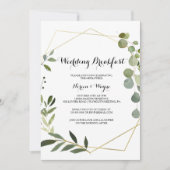 トロピカルグリーン葉結婚ズの朝食 招待状 (正面)
