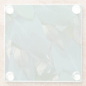 トロピカルグリーン葉 ガラスコースター (裏面)