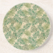 トロピカルグリーン葉 コースター (正面)