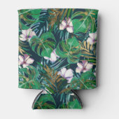 トロピカルグリーン薄紫金ゴールドモンスタ葉ーフローラ 缶クーラー (正面)