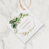 トロピカルグリーン金ゴールドウォーターカラーモンステラ葉 フェイバータグ (裏面)